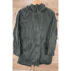 Schott NYC Parka Utility Military Jacket Women Medium Green